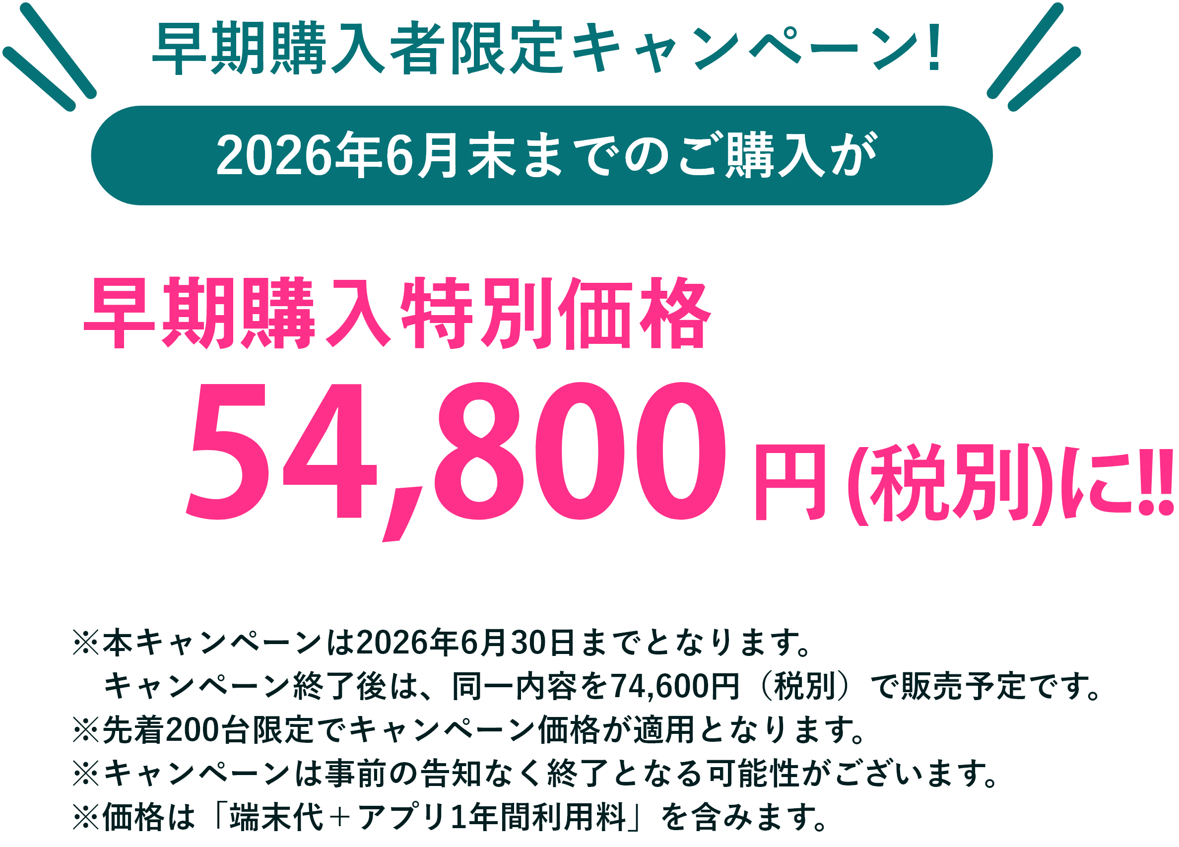 早期購入者限定キャンペーン