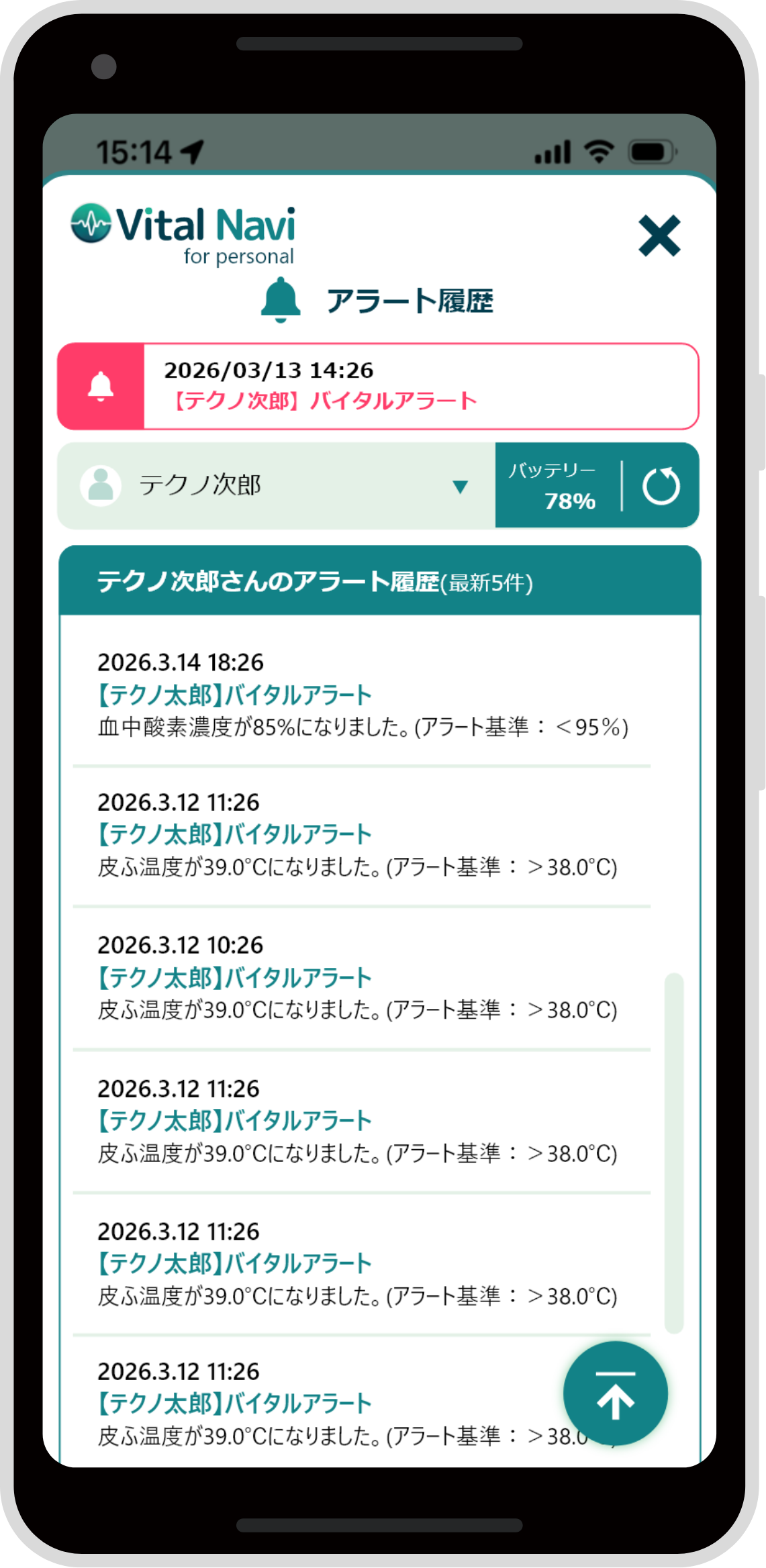 アラート通知機能